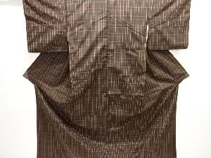 アンティーク　格子織り出し本場泥大島紬着物アンサンブル